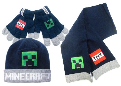 Minecraft Explosive set de căciulă, fular și mănuși pentru copii 54 cm