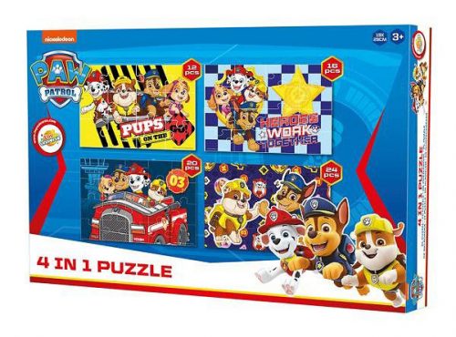 Patrula Cățelușilor Puzzle Pups 4 în 1