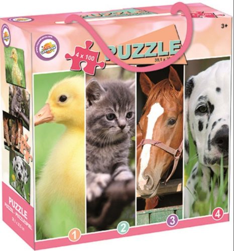 Animale Puzzle Ferme 4x100 buc