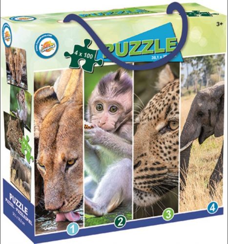 Animale Puzzle Savanna 4x100 buc