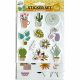 Colorat Cactus Set de Stickere cu Plante 3 Foi