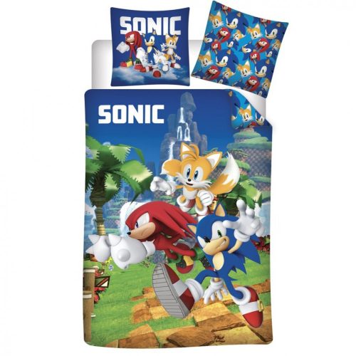 Sonic Ariciul Speedy Dreams Set de lenjerie de pat Sonic ariciul 140×200cm, 63×63 cm microfibră