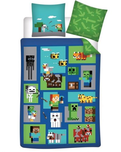 Minecraft set de lenjerie de pat 140×200cm, 65×65 cm