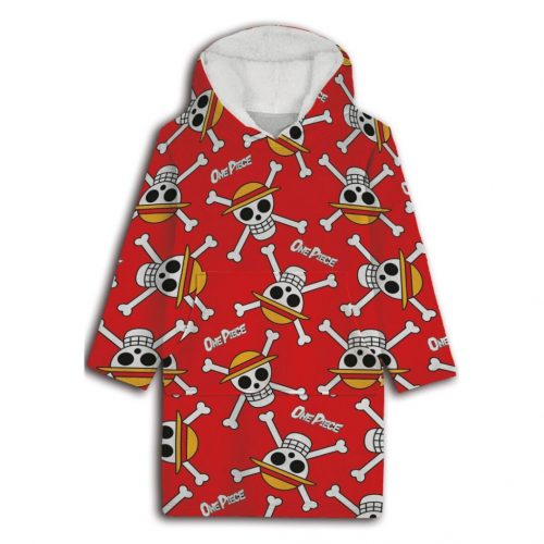 One Piece Red pătură polar plușată, poncho 7-14 ani