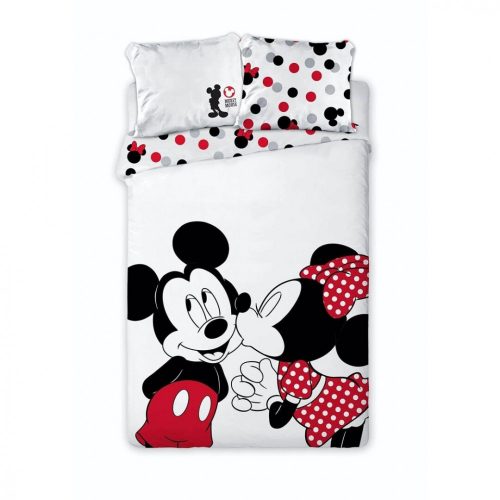 Disney Mickey  Mickey Love Disney Minnie, set de lenjerie de pat 140x200cm, 63x63 cm microfibră