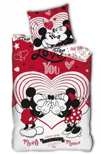 Disney Mickey  Set de lenjerie Disney Minnie, Mickey Kiss 140×200cm, 63×63 cm microfibră