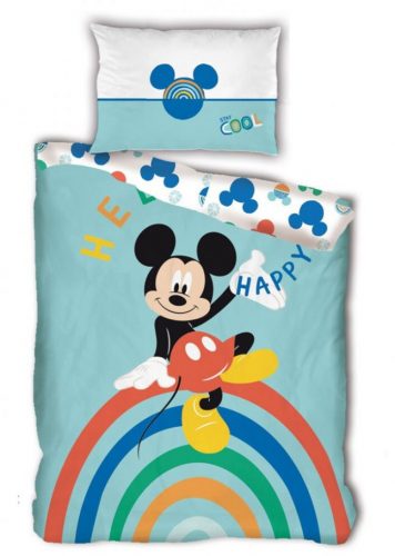 Disney Mickey  Happy lenjerie de pat 140×200cm, 63×63 cm microfibră