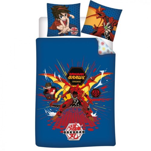 Bakugan Set de lenjerie de pat Dragon Battle 140×200cm, 63×63 cm microfibră