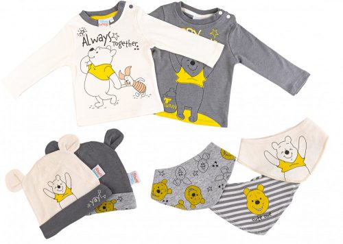 Disney Winnie de Pluș tricou + pălărie și bavetă pentru copii, set de 7 bucăți, 86/92 cm