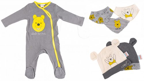 Disney Winnie de Pluș body pentru bebeluș + căciulă și bavetă set 6 bucăți 86/92 cm