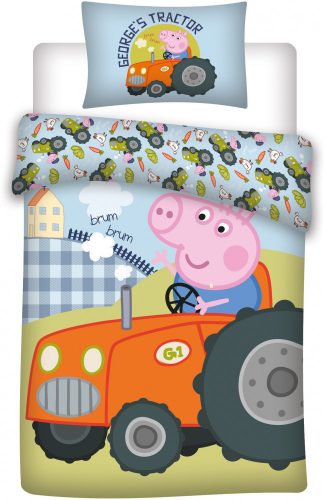 Purcelușa Peppa Lenjerie de pat pentru copii George's Tractor 100×135cm, 40×60 cm