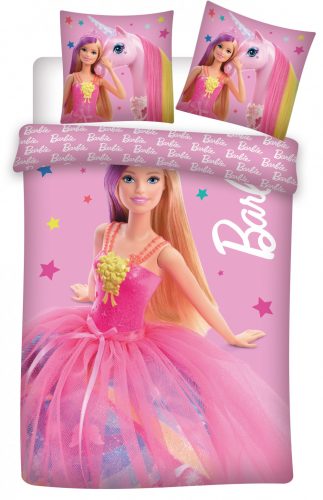 Barbie and Unicorn set de lenjerie de pat pentru copii 100×135 cm, 40×60 cm