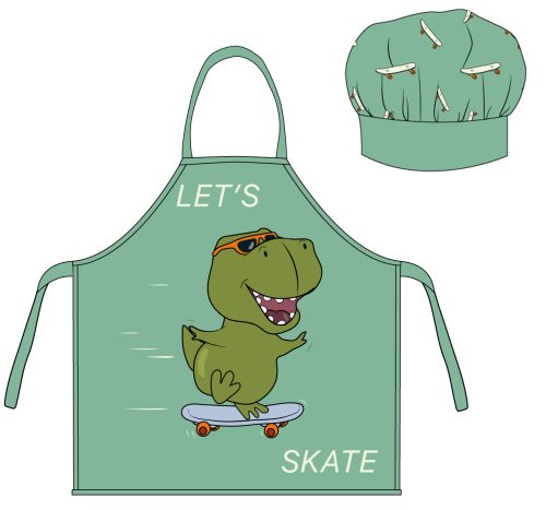 Dinozaur Set de șorț pentru copii Skate, 2 piese