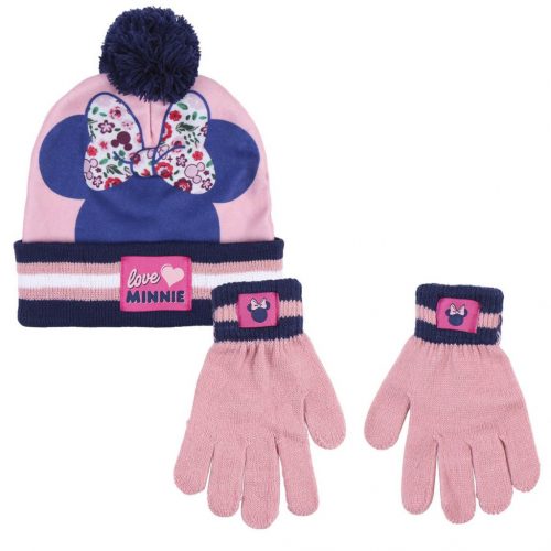 Disney Minnie Bow Set copil: căciulă + mănuși