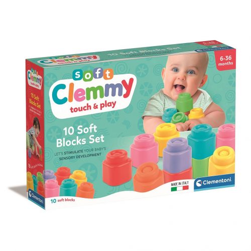 Colorat Clemmy set de blocuri de construcție moi 10 buc Clementoni