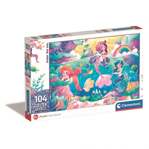 Sirenă Under the Sea Puzzle sclipici 104 piese Clementoni