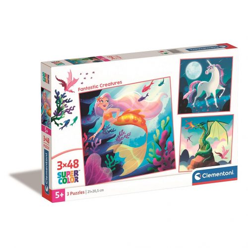 Unicorn Magic Creaturi Fantastice puzzle 3x48 buc. Clementoni