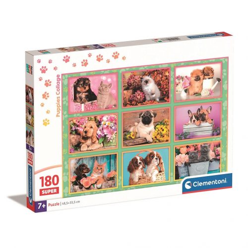 Animale Puppies Collage Puzzle Clementoni de 180 de piese