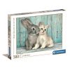 Animale Cat & Bunny Puzzle Clementoni de 500 piese