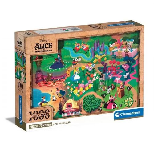 Disney Classics Alice Harta de basm puzzle panoramic 1000 de piese Clementoni