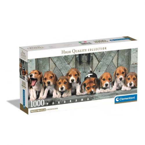 Câine Beagles Puzzle panoramic Clementoni de 1000 de piese