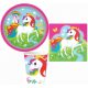 Unicorn Meadow set de petrecere cu 36 piese și o farfurie de 23 cm