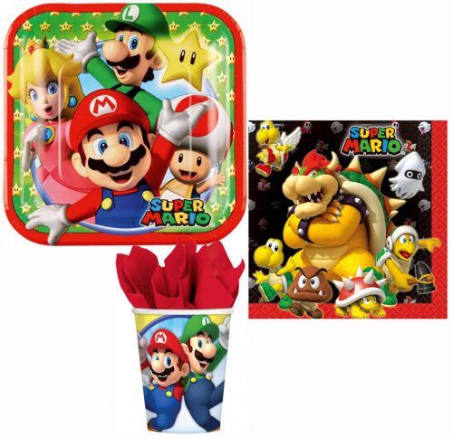 Super Mario Mushroom World set de petrecere cu 36 de piese și farfurie de 18 cm