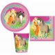 Cal Pretty Set de petrecere Pony 36 buc. cu farfurie de 23 cm