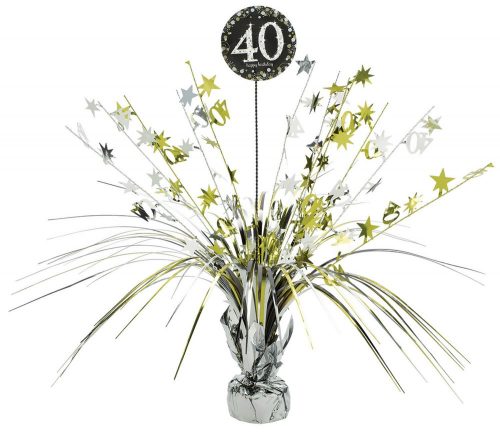 La mulți ani Gold Happy Birthday 40 decor pentru masă 45,7 cm