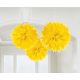 Colorat Sunshine Yellow Set de 3 decorațiuni pom pom galben agățat