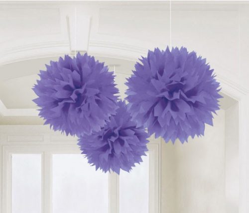 Colorat New Purple Decorațiune cu pom pom mov suspendată set de 3 bucăți