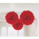 Colorat Apple Red Decorațiuni Pom Pom Roșii Suspendate Set de 3