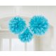 Colorat Caribbean Blue Decorațiuni Pom Pom Suspendate Albastre, Set de 3