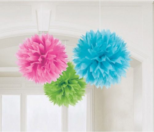 Colorat Multicolour decorațiune cu pom pom suspendat set de 3