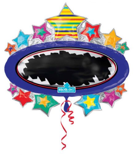 Colorat Black Board Star balon din folie 78 cm