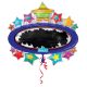 Colorat Black Board Star balon din folie 78 cm