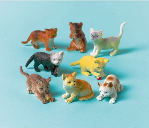 Set de figurine din plastic cu pisici, 12 buc.