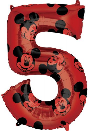 Disney Mickey  Red balon din folie numărul 5, 66 cm