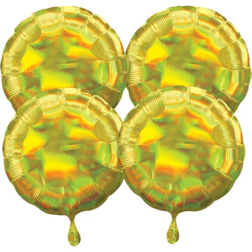 Hologram Circle Yellow, Set de baloane din folie 45 cm 4 buc