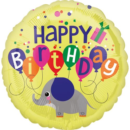 La mulți ani Happy Birthday balon folie elefant 43 cm