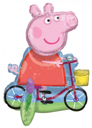 Purcelușa Peppa Bicycling  balon din folie 55 cm