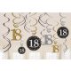 La mulți ani Gold Decorare Panglică Happy Birthday 18 Set 12 buc