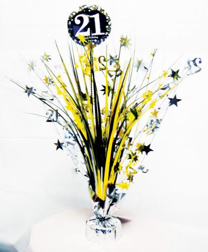 La mulți ani Happy Birthday Gold 21 ornament de masă 45,7 cm