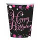 La mulți ani Pink Set pahare de hârtie Happy Birthday 8 buc 250 ml