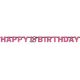 La mulți ani Happy Birthday Pink 18 banner holografic 213 cm