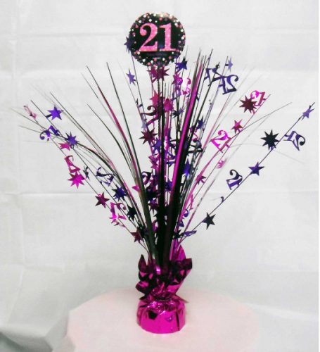 La mulți ani Happy Birthday Pink 21 Decor de masă 45,7 cm