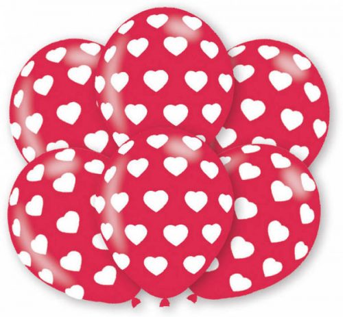 Inimă Red Balon în formă de inimă, set de 6 bucăți 11 inch (27,5 cm)