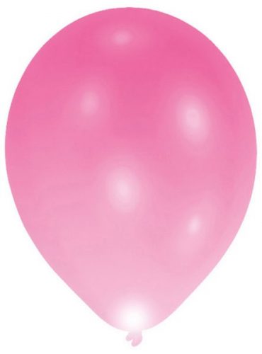 Balon LED roz luminos, set de 5 bucăți, 11 inch (27,5 cm)