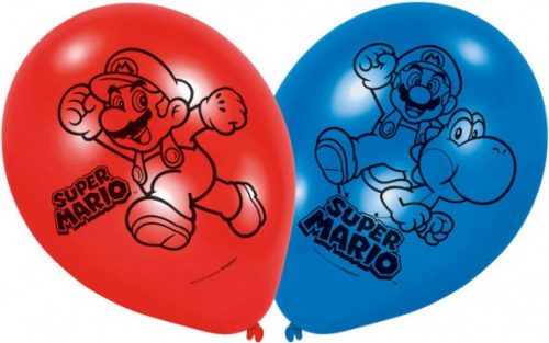 Super Mario Mushroom balon, set de 6 bucăți 9 inch (22,8 cm)