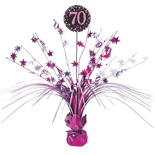 La mulți ani Happy Birthday Pink 70 Decorațiune pentru masă 45,7 cm